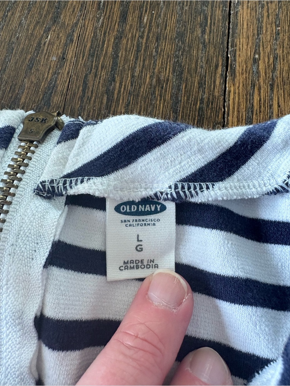 Old Navy Navy and White Striped Sleeveless Dress - Picture 3 of 4